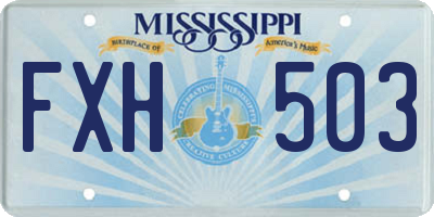 MS license plate FXH503