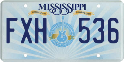 MS license plate FXH536