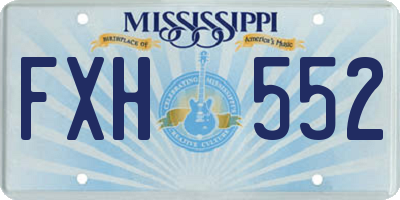 MS license plate FXH552
