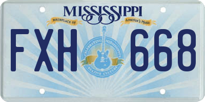 MS license plate FXH668