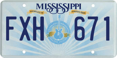 MS license plate FXH671