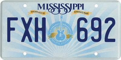 MS license plate FXH692