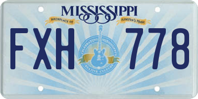MS license plate FXH778