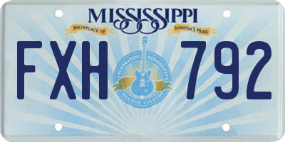 MS license plate FXH792