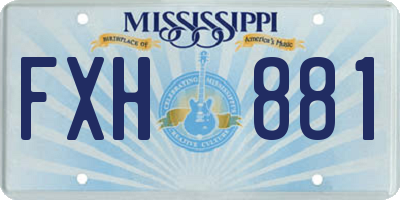 MS license plate FXH881