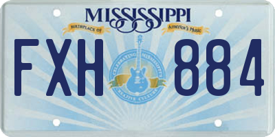 MS license plate FXH884