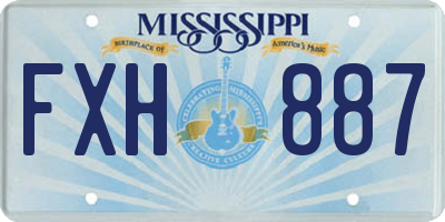 MS license plate FXH887