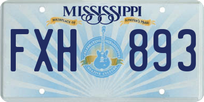 MS license plate FXH893
