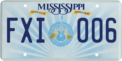 MS license plate FXI006