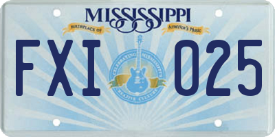 MS license plate FXI025