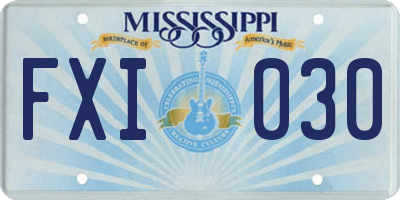 MS license plate FXI030