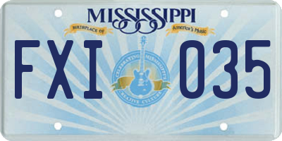MS license plate FXI035