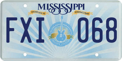 MS license plate FXI068