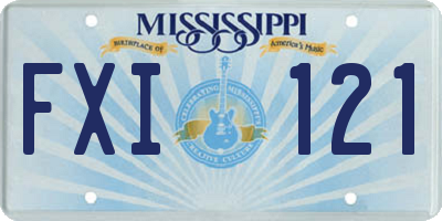 MS license plate FXI121