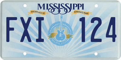 MS license plate FXI124
