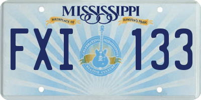 MS license plate FXI133