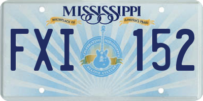MS license plate FXI152