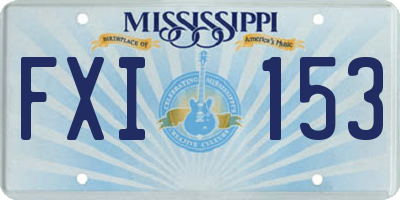 MS license plate FXI153
