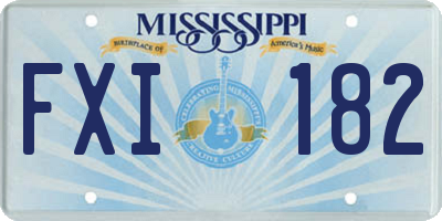 MS license plate FXI182