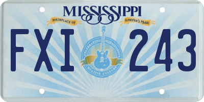 MS license plate FXI243