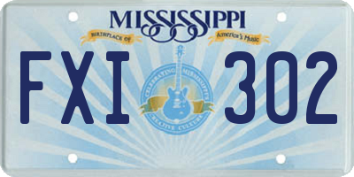 MS license plate FXI302