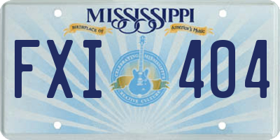 MS license plate FXI404
