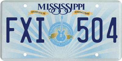 MS license plate FXI504