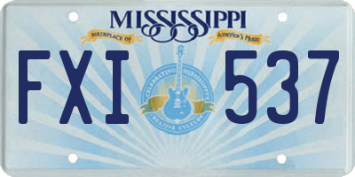 MS license plate FXI537