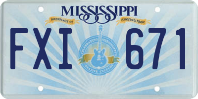 MS license plate FXI671