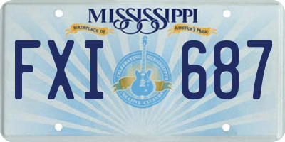 MS license plate FXI687