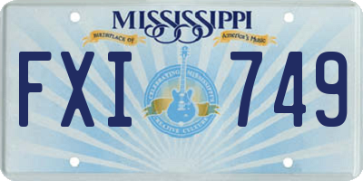 MS license plate FXI749