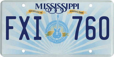 MS license plate FXI760