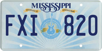MS license plate FXI820