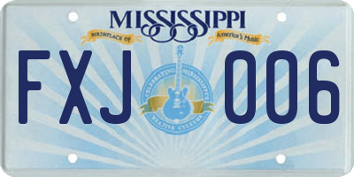 MS license plate FXJ006