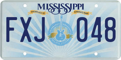 MS license plate FXJ048