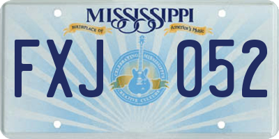 MS license plate FXJ052