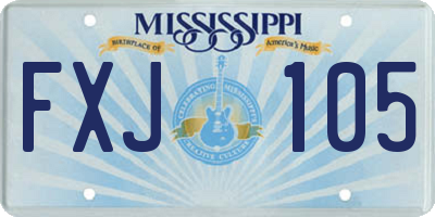 MS license plate FXJ105