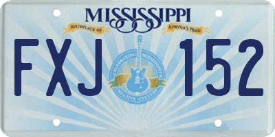 MS license plate FXJ152