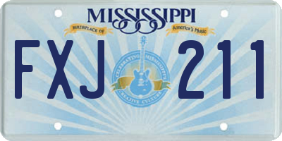 MS license plate FXJ211