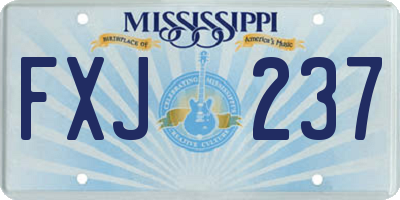 MS license plate FXJ237