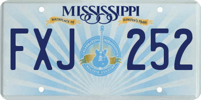MS license plate FXJ252