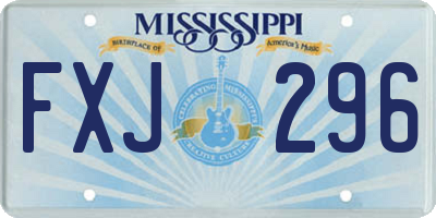 MS license plate FXJ296