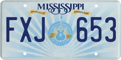 MS license plate FXJ653