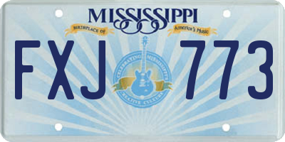 MS license plate FXJ773