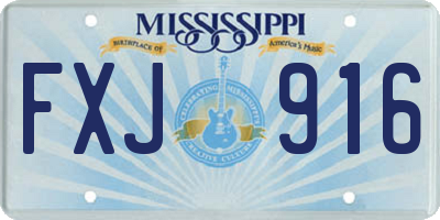 MS license plate FXJ916