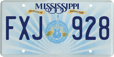 MS license plate FXJ928