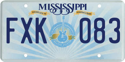 MS license plate FXK083