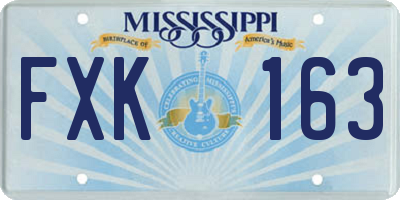 MS license plate FXK163