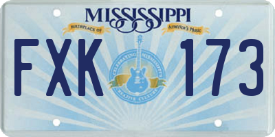 MS license plate FXK173