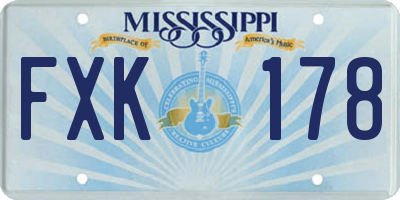 MS license plate FXK178